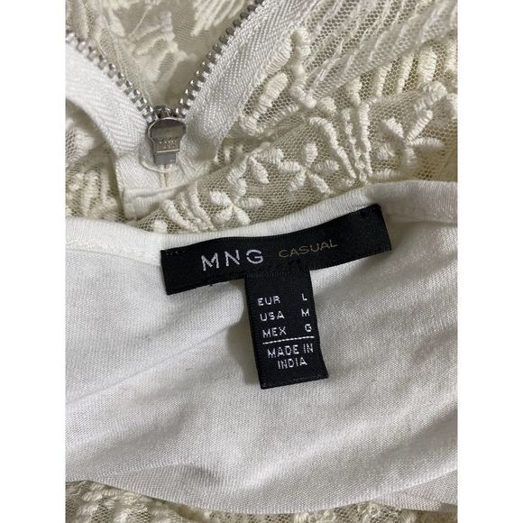 MNG Casual cream white lace dress - Picture 8 of 9